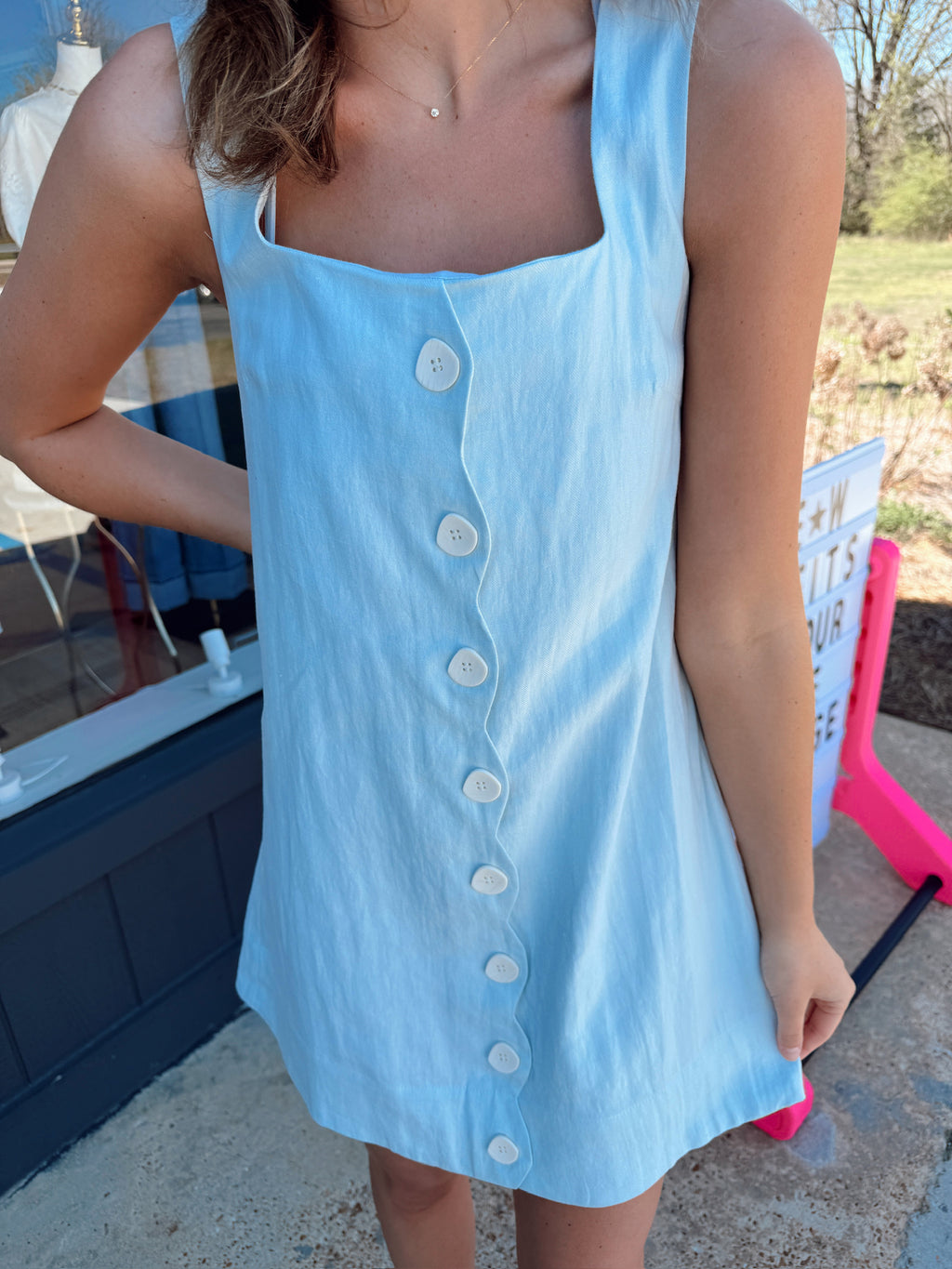 a.ren celine mini dress in sky blue – House of Myers