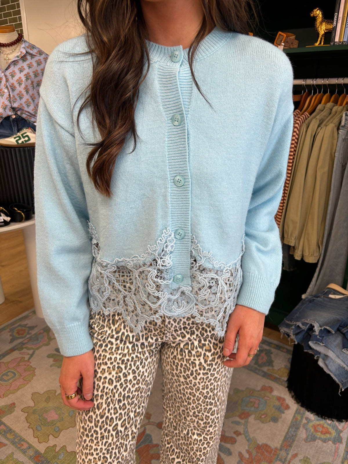angelica sweater cardigan in light blue
