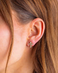 taylor elliott designs stud cross earrings in gemstones