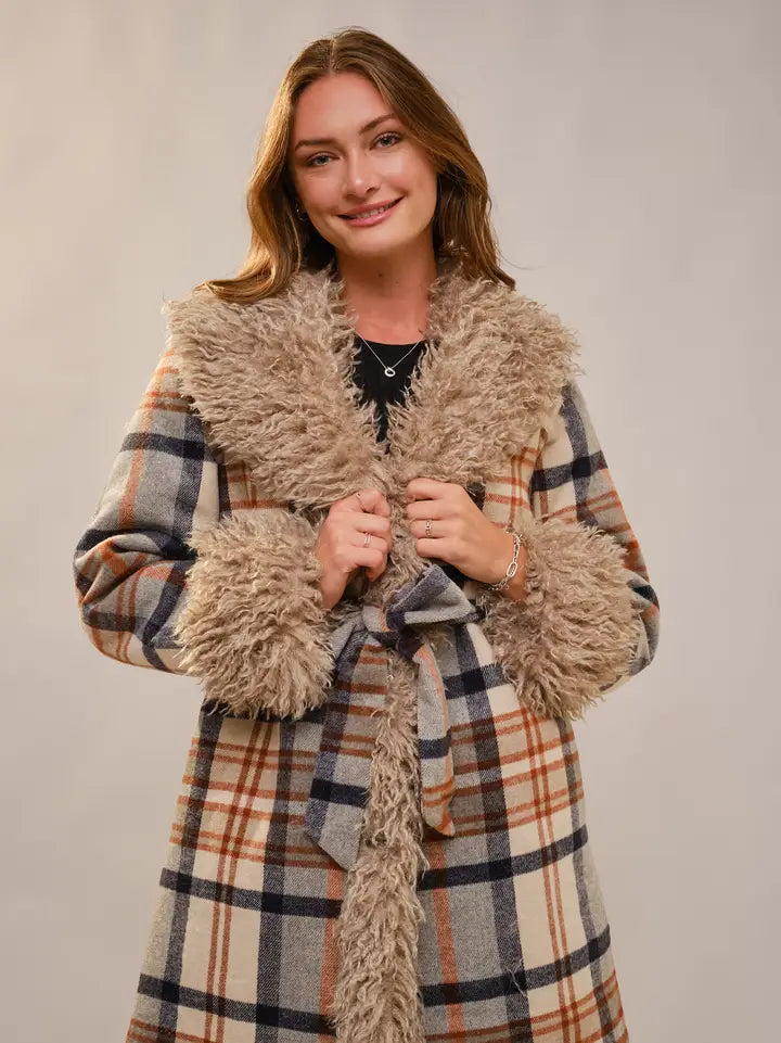 Blue B Aztec Fur Belted Coat
