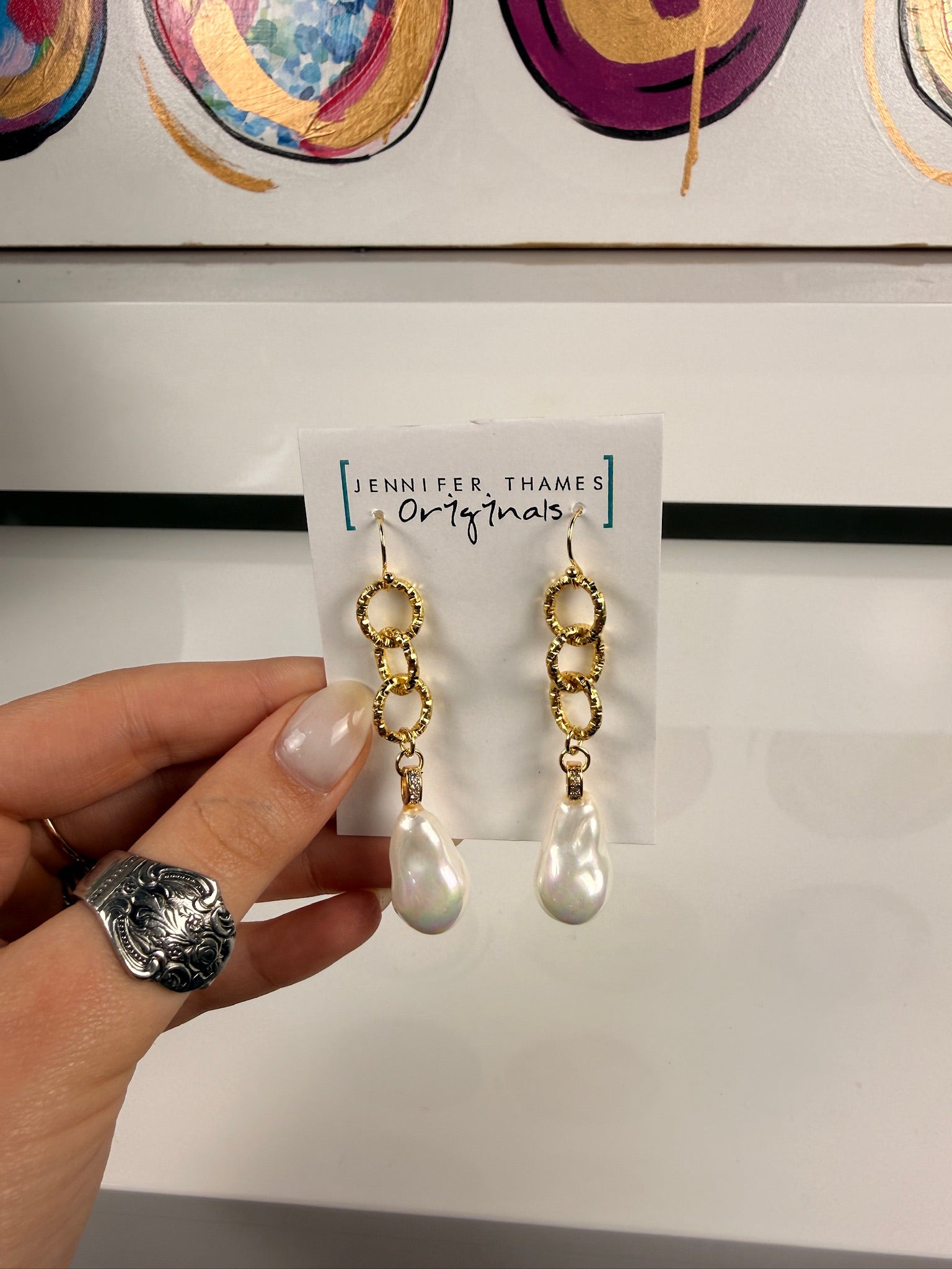 jennifer thames chain and pearl dangle