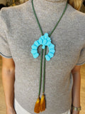 rahya designs || naja bolo baby blule with olive & golden yellow