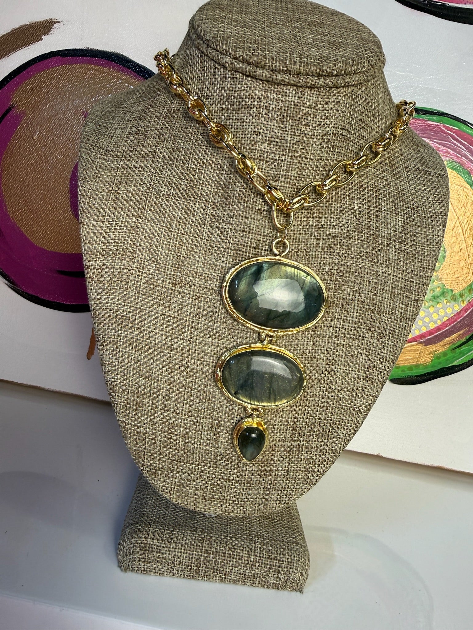 jennifer thames tiered gemstone necklace