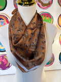 Paisley Printed Bandana Scarf, Brown/Dk Brown