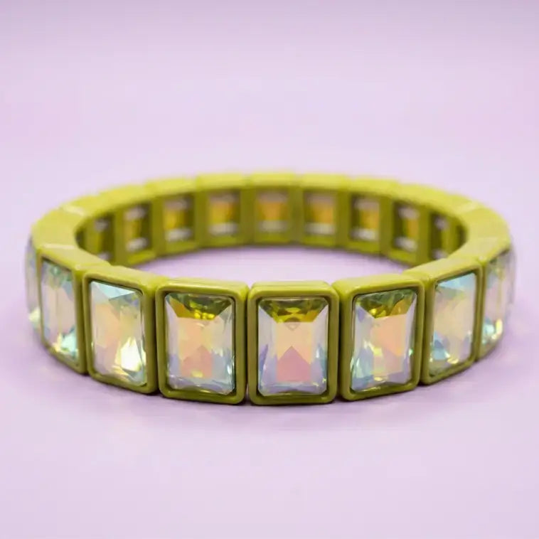 taylor elliott designs enamel stretch bracelet in green