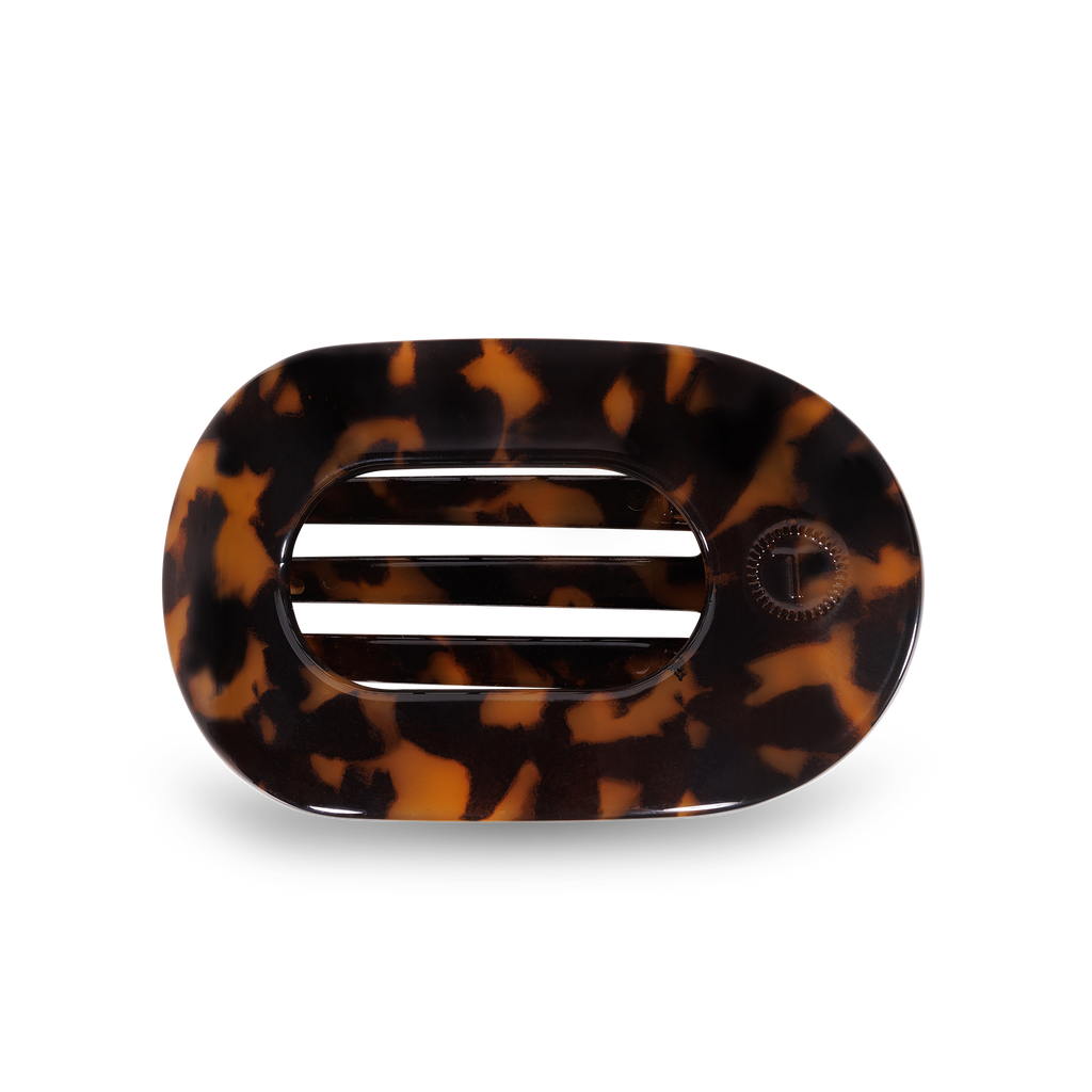 TELETIES Round Flat Hair Clip | Small | Tortoise