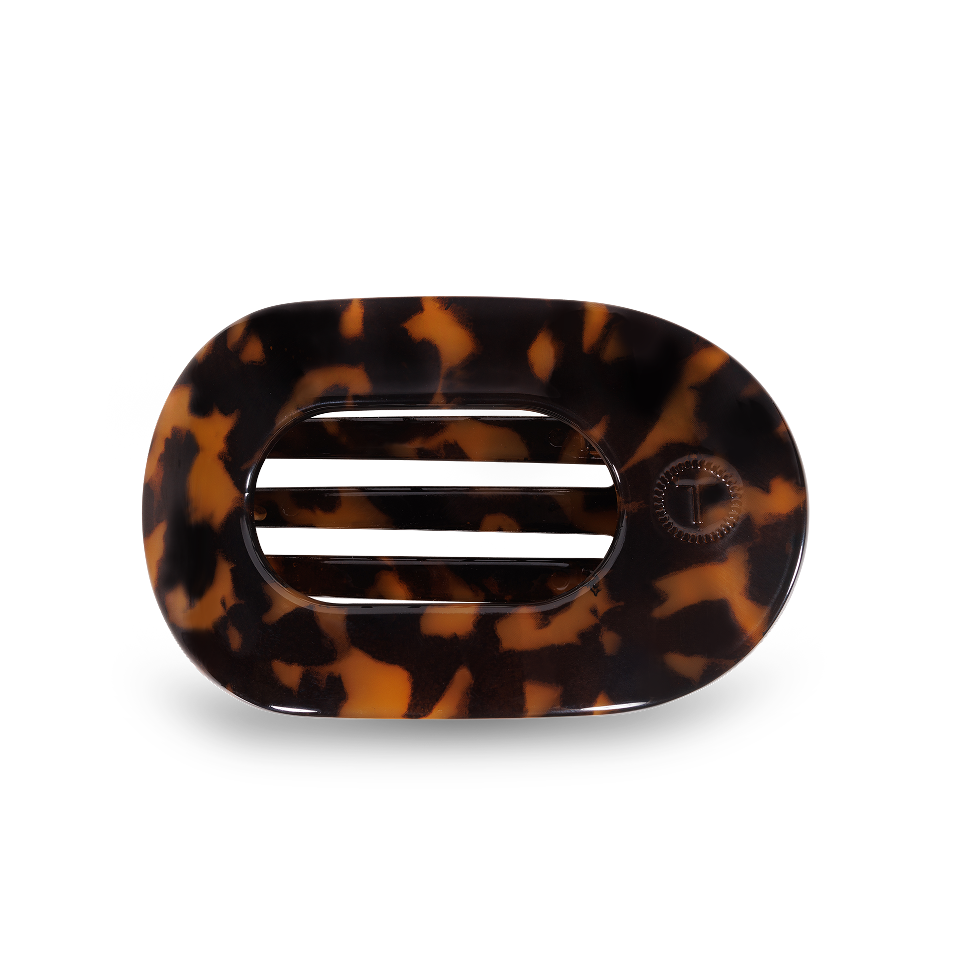 TELETIES Round Flat Hair Clip | Small | Tortoise