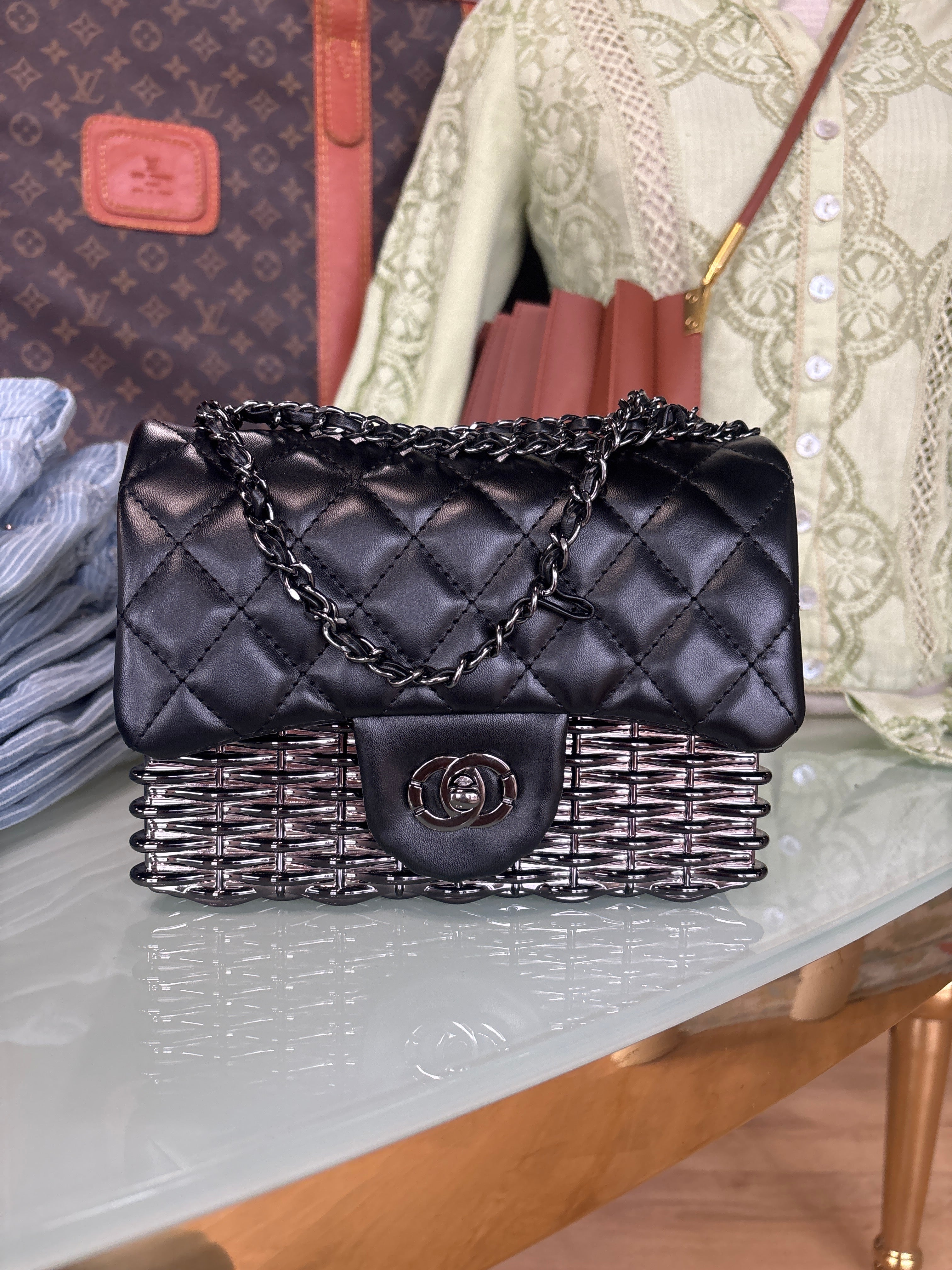 pewter crossbody handbag