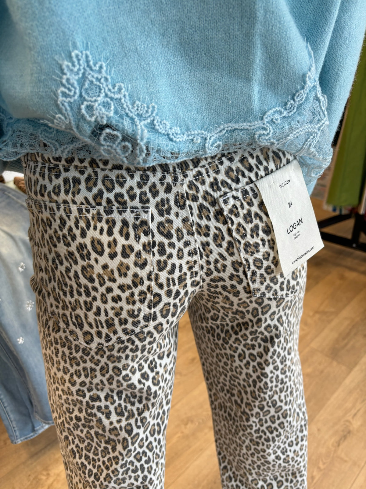 hidden logan jean in white cheetah