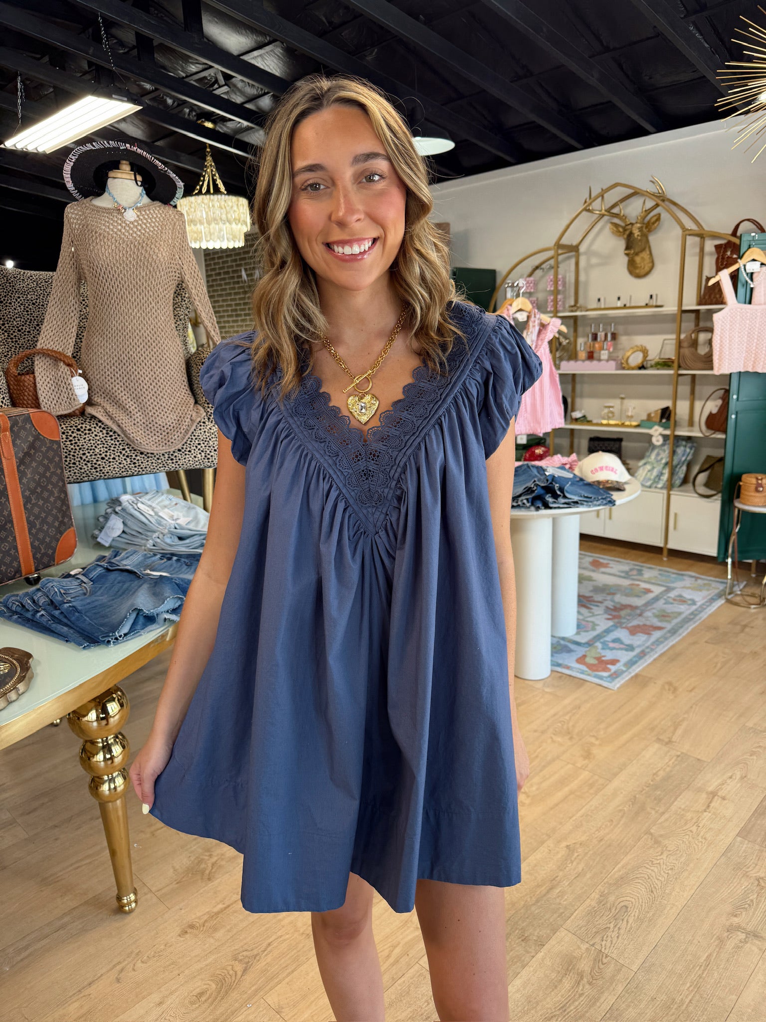 free people sundazed mini dress in night shadow