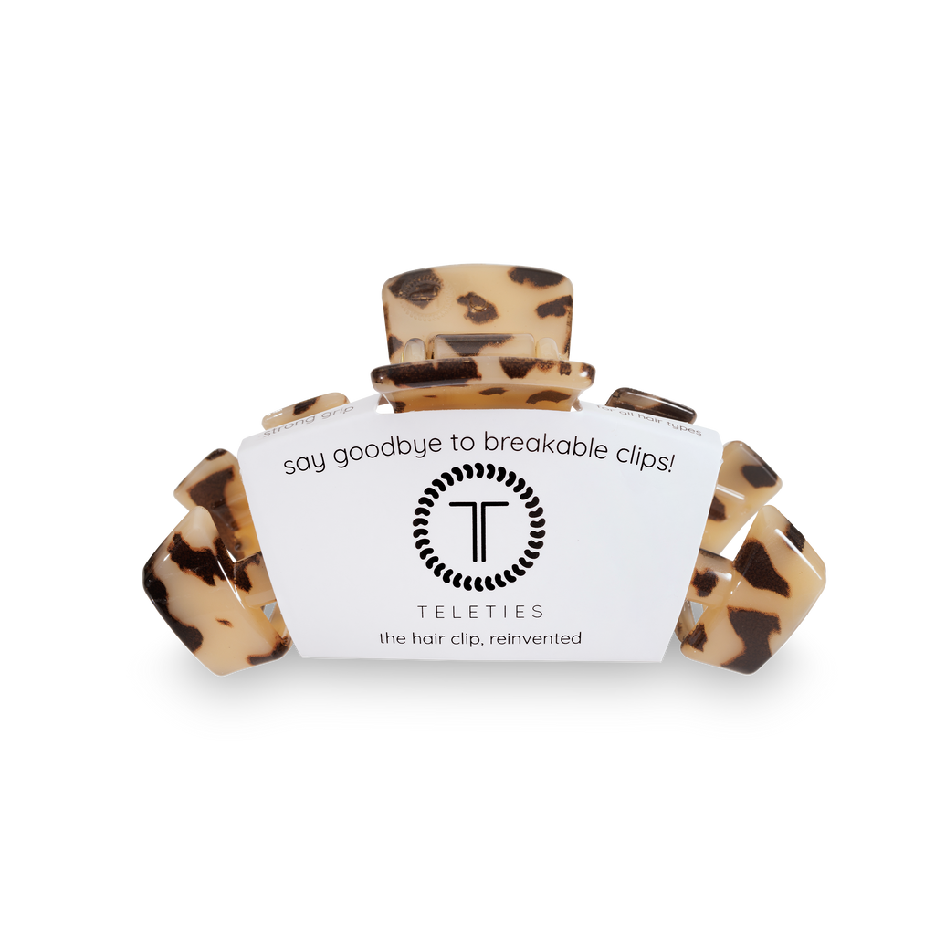 TELETIES Classic Hair Clip | Medium | Blonde Tortoise