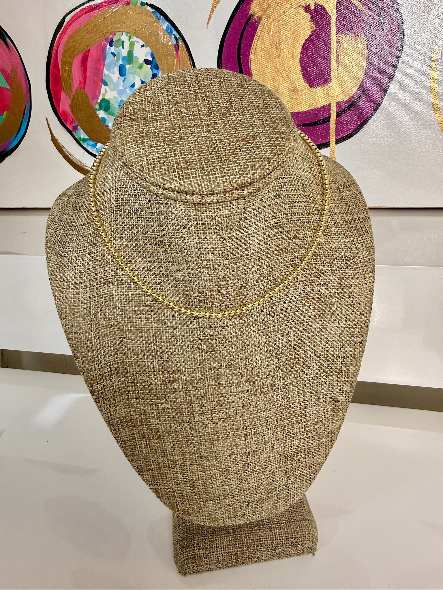 jennifer thames gold beaded necklace