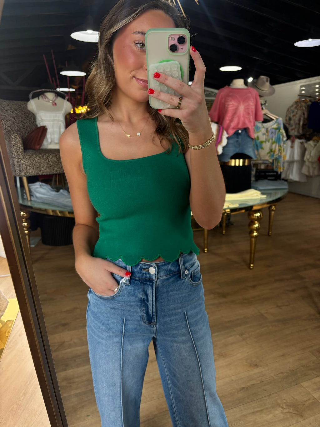deluc ithaca knit top in green