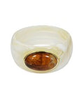 Wide Accented Oval Stone Bracelet, Beige
