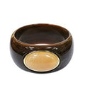 Wide Accented Oval Stone Bracelet, Brown