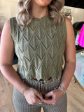 sage the label succulent sweater tank in sage