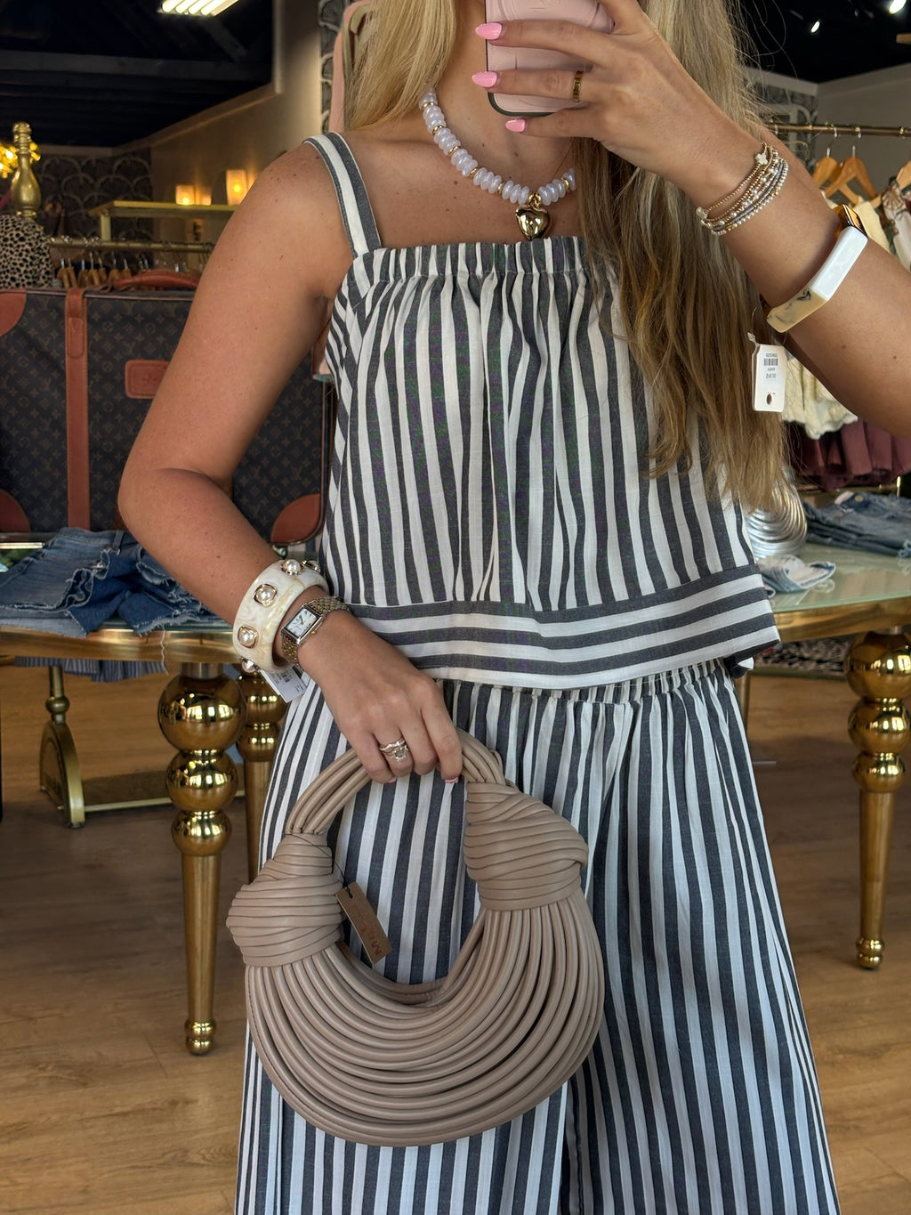 sadie and sage nomad stripe tank in white and black