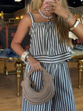 sadie and sage nomad stripe tank in white and black