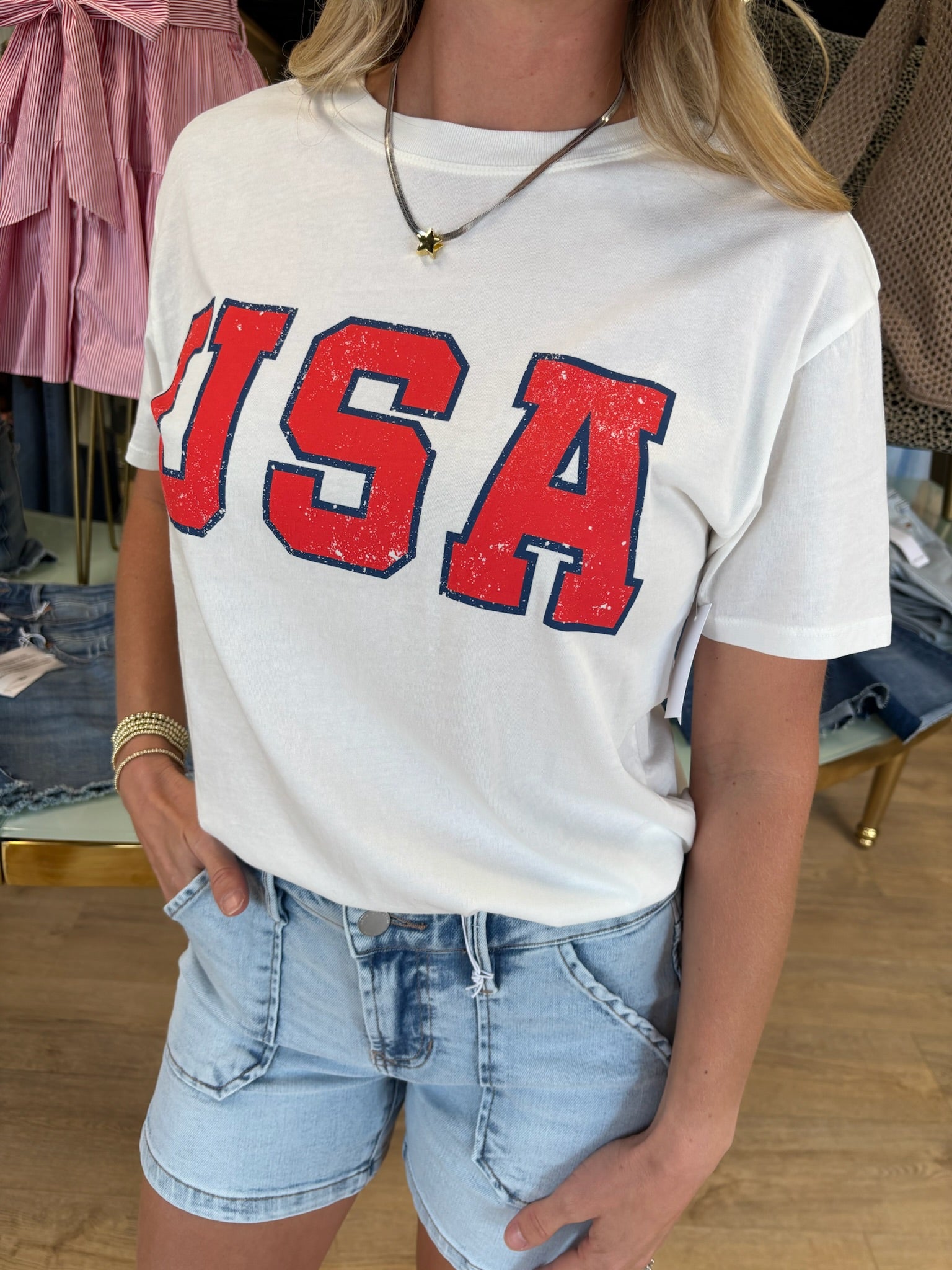 z supply USA boyfriend tee in sea salt