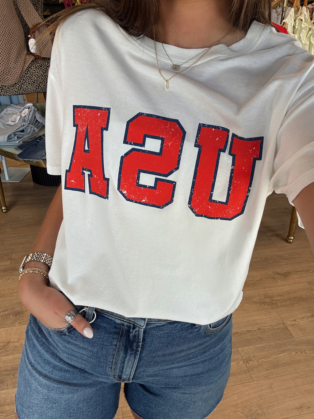 z supply USA boyfriend tee in sea salt