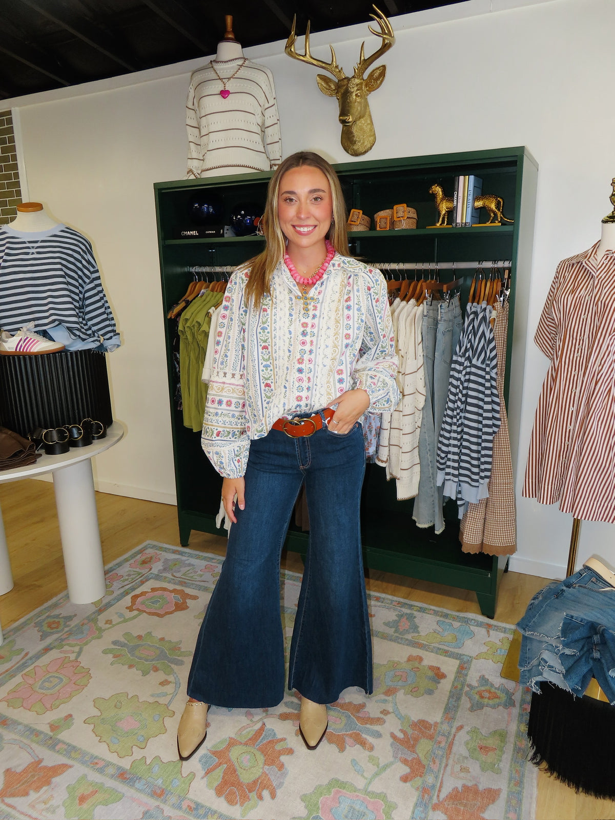 karlie french cottage floral button up top