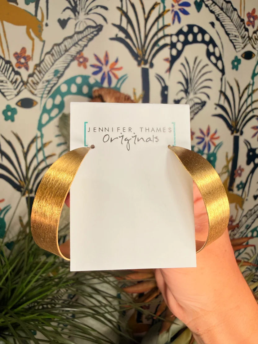 Jennifer Thames Flat Brushed Hoops
