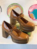 free people marais mary jane heel in chestnut leather