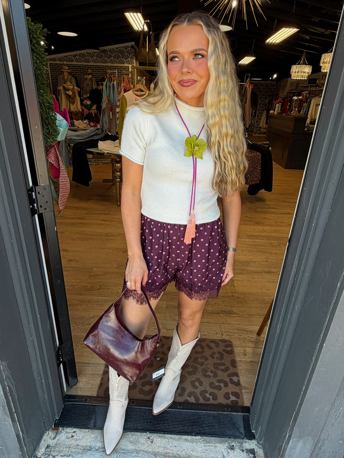 rahya designs || orchid bolo olive green with fuschia & peach