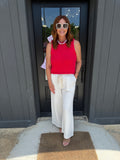 sadie & sage lilah wide leg pant in ivory