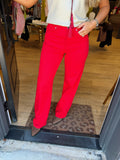 mica wide leg denim in husker red