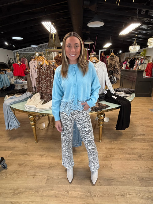 angelica sweater cardigan in light blue