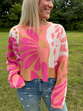 free people mia pullover in coral kiss combo