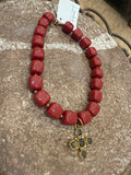 jennifer thames maroon cross necklace
