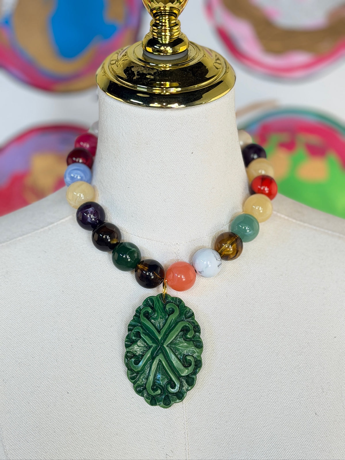 Jennifer Thames Holly Necklace, Green