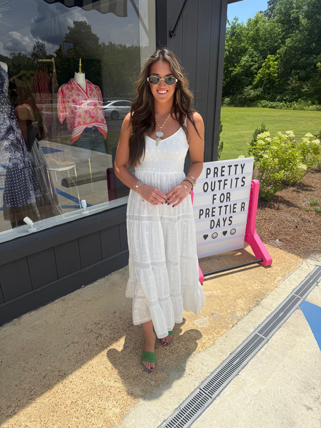 z supply behati eyelet midi dress in white