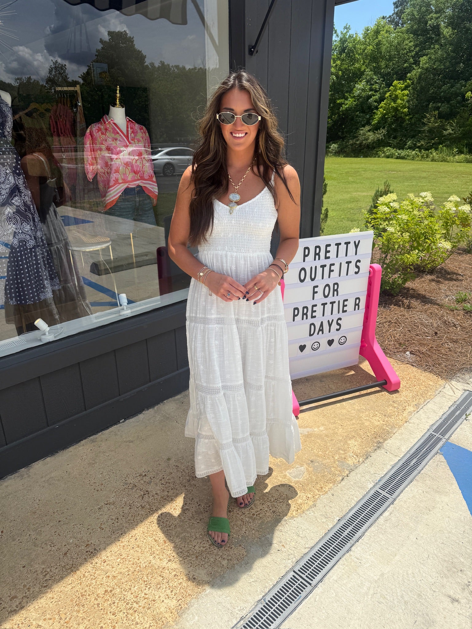 z supply behati eyelet midi dress in white
