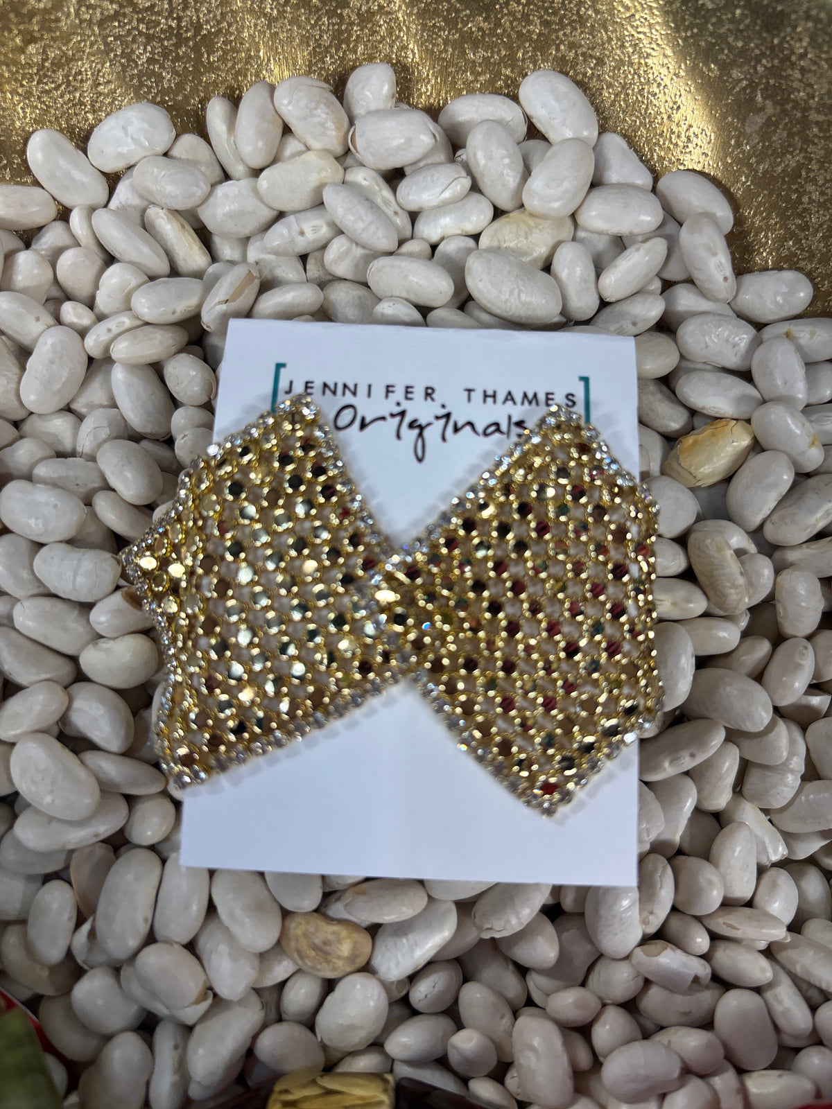 jennifer thames gold mesh style stud