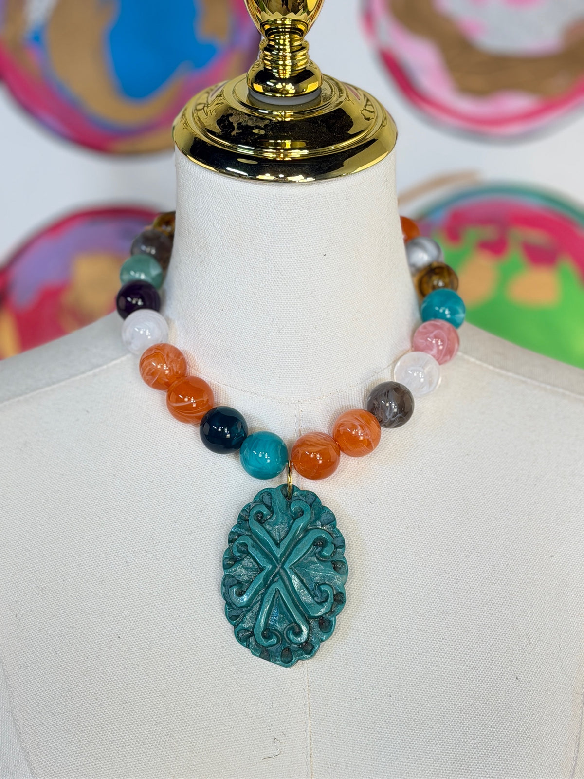 Jennifer Thames Holly Necklace, Turquoise