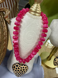 jennifer thames pink chunky necklace with heart pendant