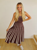 astr marlen dress in brown cream