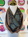 Paisley Print Bandana Scarf, Green/Black
