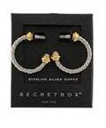 pearl end cable earrings in silver