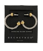 pearl end cable earrings in silver