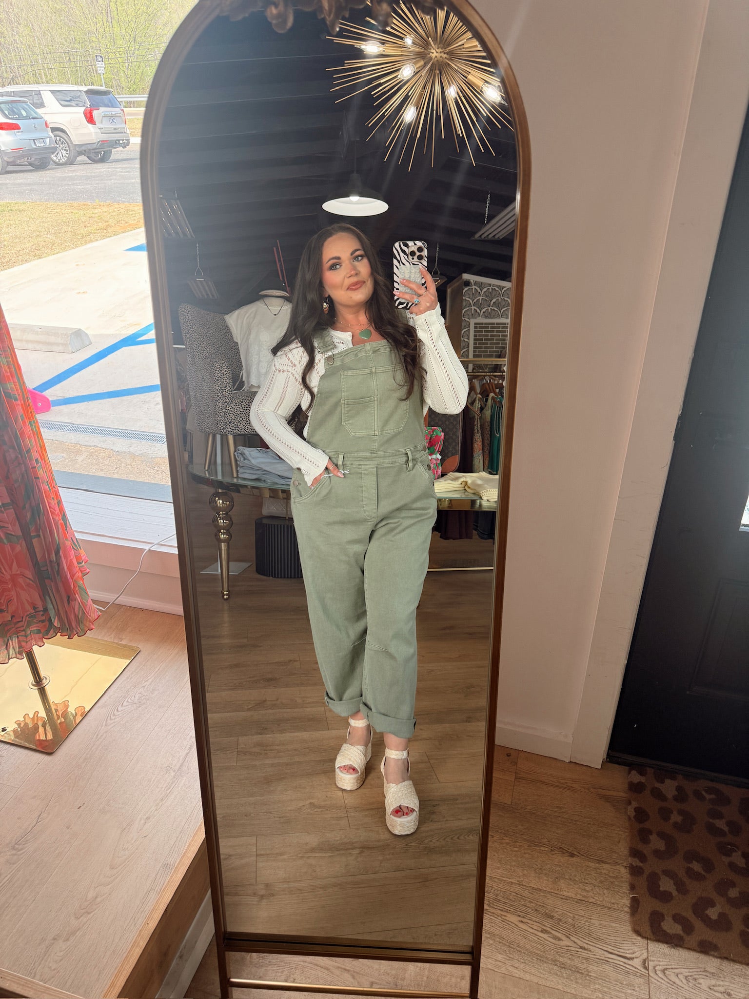dear john lasso overall in vetiver green