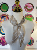 Floral Print Scarf, Taupe