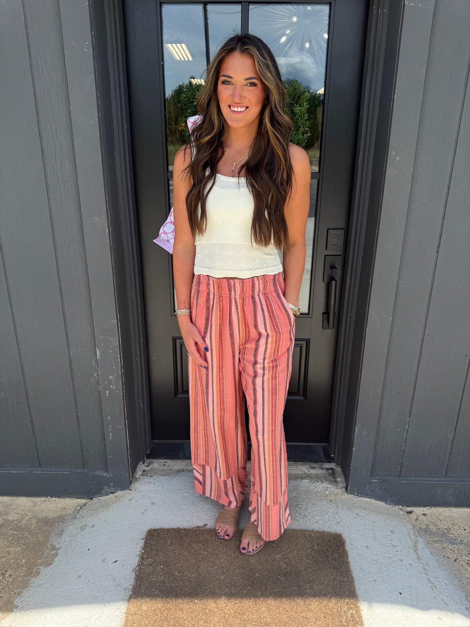 free people days end solar linen stripe in soft