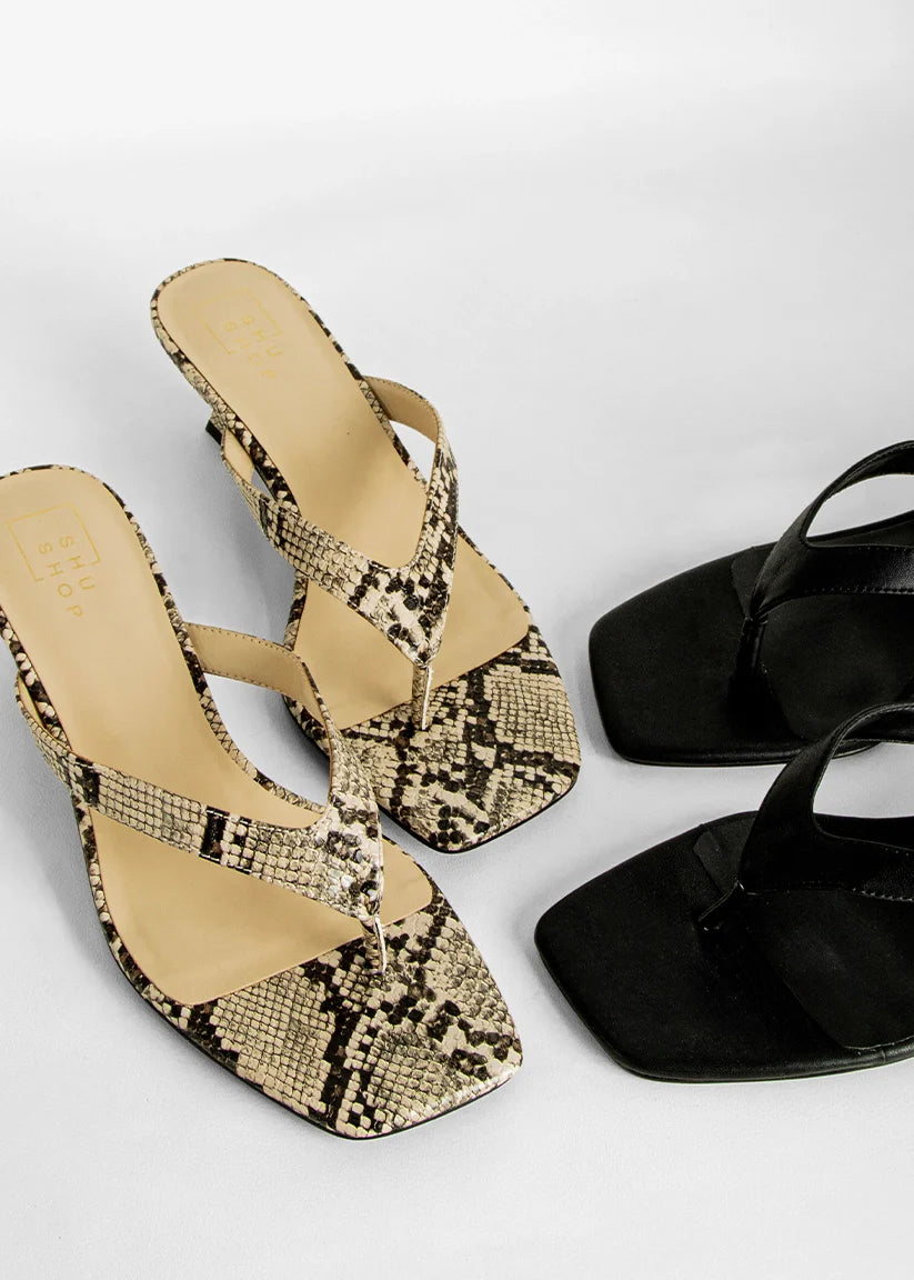 shu shop franny heel in snake