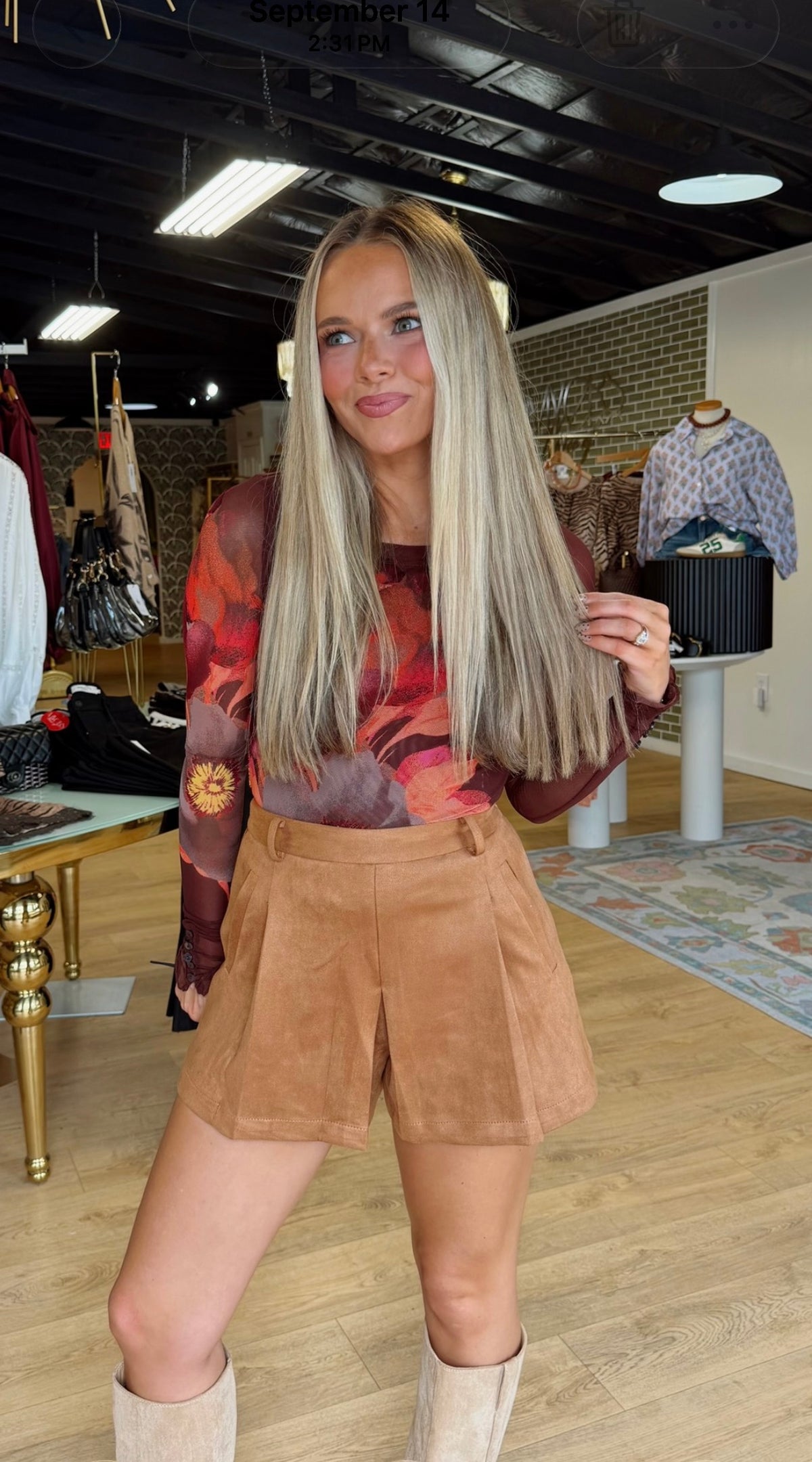 free people lily printed longsleeve in cocoa combo