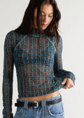 free people lyric long sleeve in navy combo