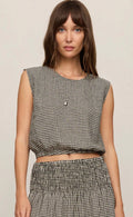 z supply merit gingham top in black